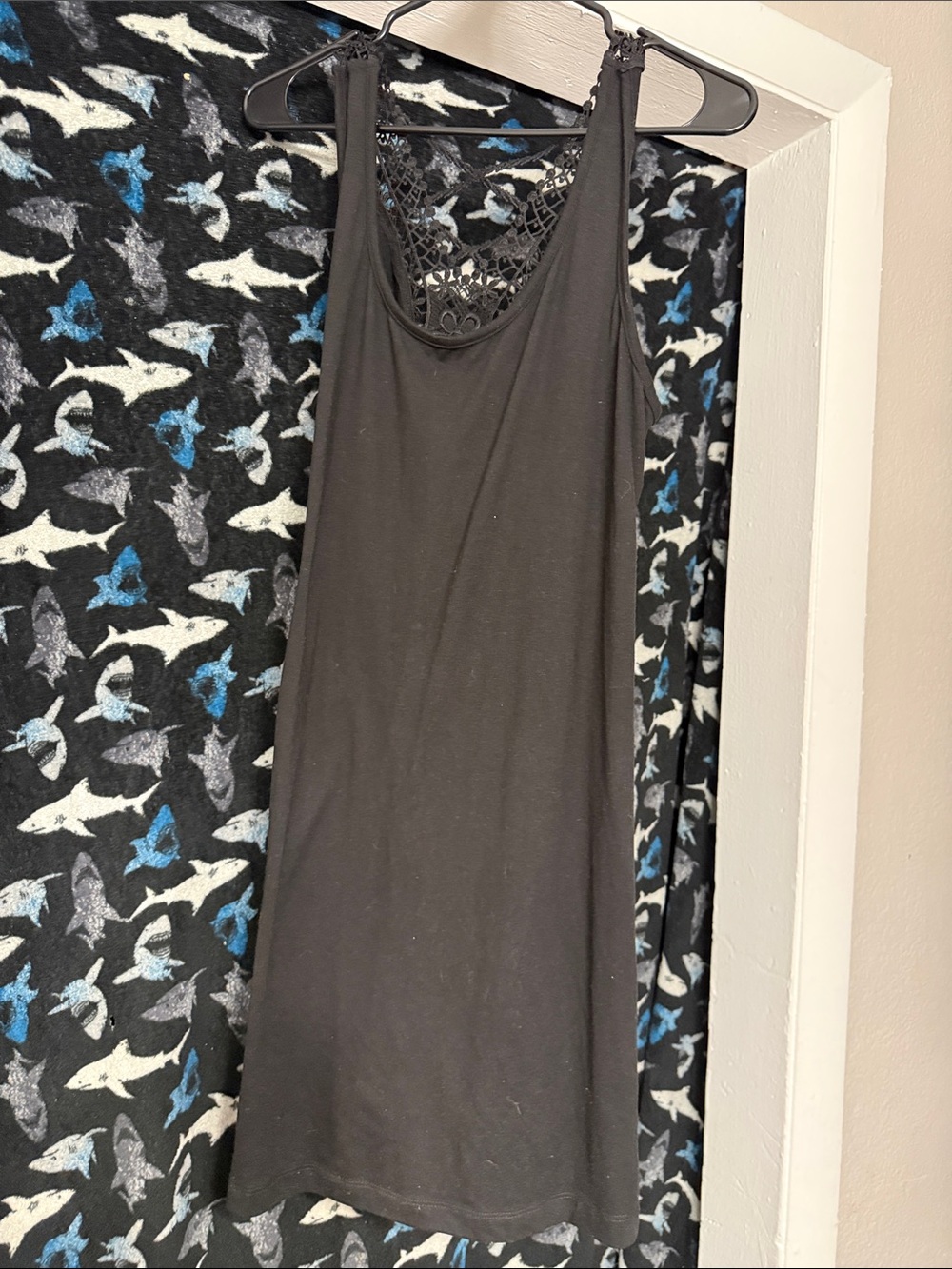 Women's Black Lace-Back Tank Top